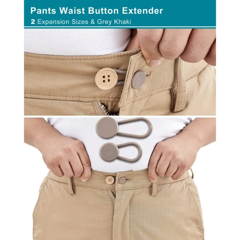 Prolongateur de bouton à ressort en métal pour pantalons et jeans, rallonge  de taille rétractable réglable, extenseur de ceinture à bouton, couture  gratuite, 10 pièces - AliExpress