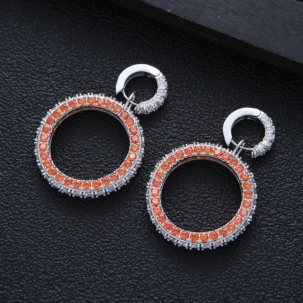

New Designer Luxury Twist Lines Geometry Cubic Zironium Engagement Dubai Naija Bridal Earrings Jewelry Addiction A20347