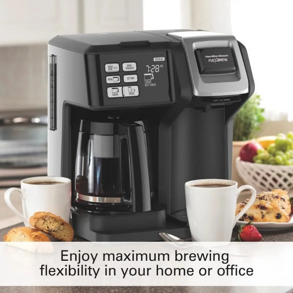 Programmable Single Serve Pod to 12 Cup Coffee Maker, Black 4