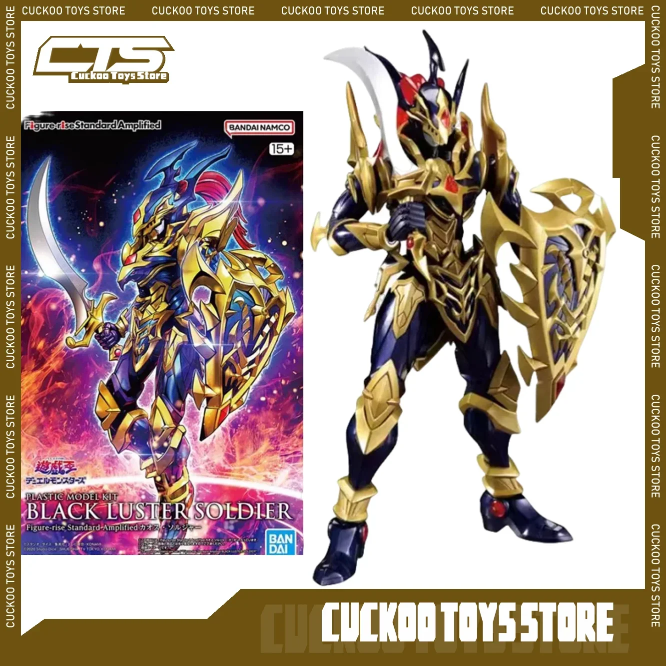

Bandai Original Anime Yu-Gi-Oh! Figure-Rise Black Luster Soldier Action Figure Assembly Model Toys Ornaments Gifts For Children