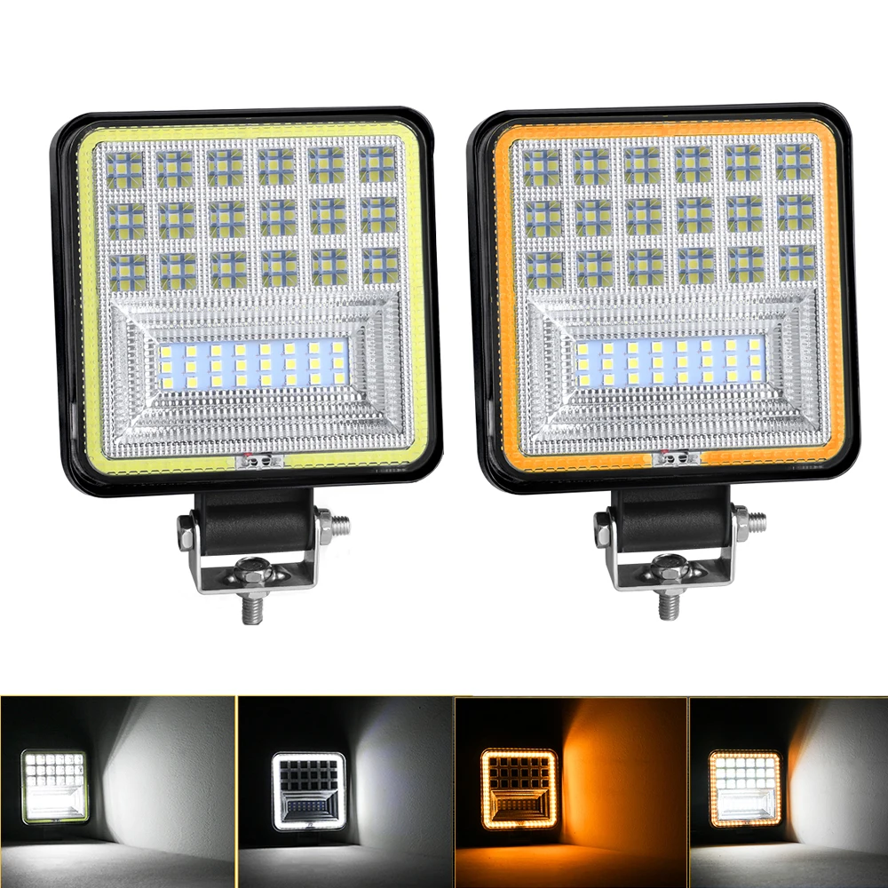

4'' 4X4 ATV LED Work Light Car Spot Beam 12V 24V 126W White 6000K Combo Driving Fog Light Bar for Truck Off Road Tractor SUV