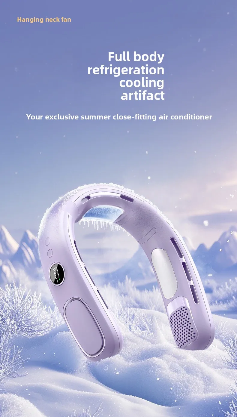 Description Picture 2 of item2025 New Upgrade Semiconductor Cooling Neck-hanging Fan Charging Bladeless Air Conditioner Outdoor Portable