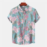 Flowers 3d Printed Shirt For Men's Clothing Colorful Design Pattern Harajuku Shirts Casual Fashion Street Lapel Button Blouse 1