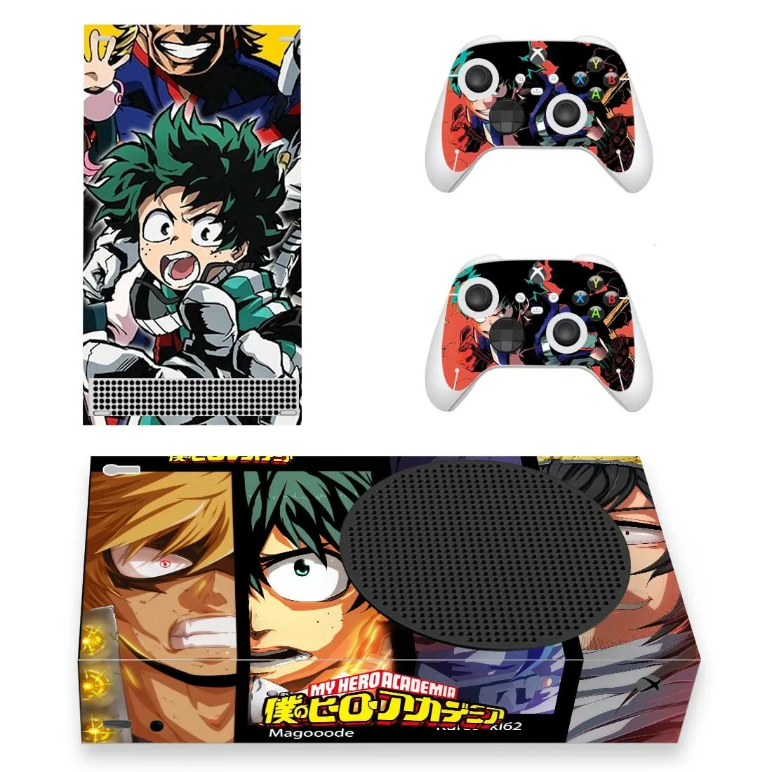 Xbox 시리즈 S 콘솔용 데칼 커버 및 컨트롤러 2 개, XSS 스킨 비닐, My Hero Academia 스킨 스티커