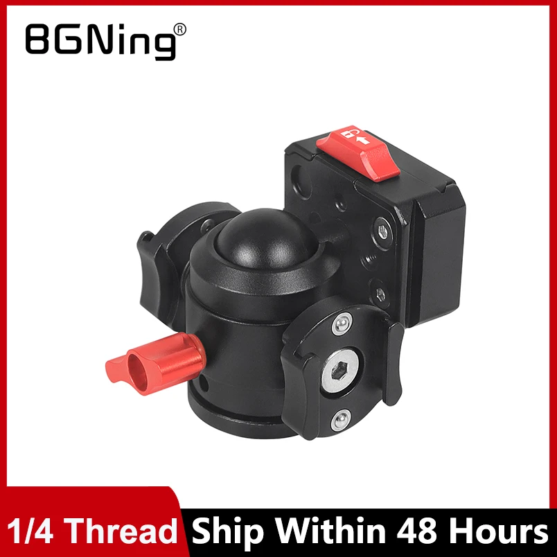 DSLR 카메라 삼각대 볼 헤드, 1/4 스레드 콜드 슈 마운트, V 포트 퀵릴리..