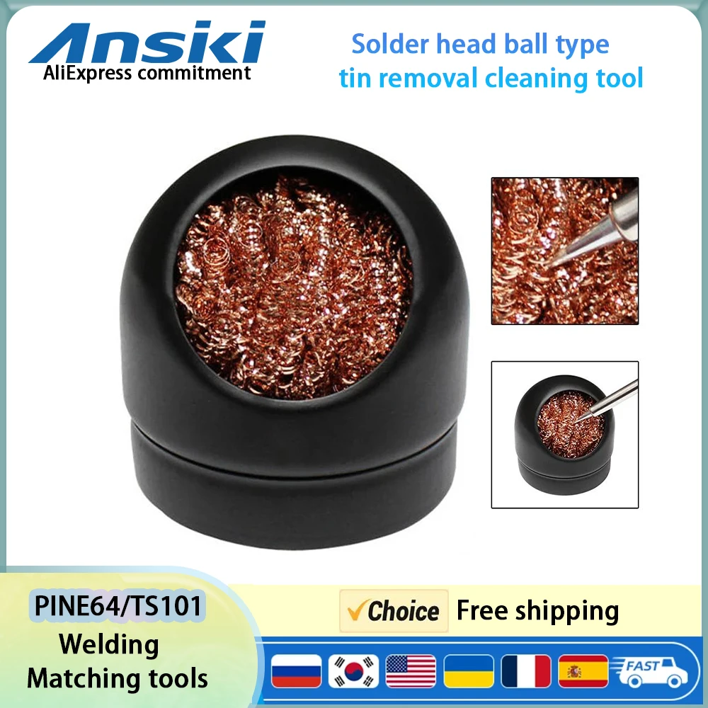 Soldering Iron Tip Cleaning Kit with Metal Wire Stand and Tin Remover Tools