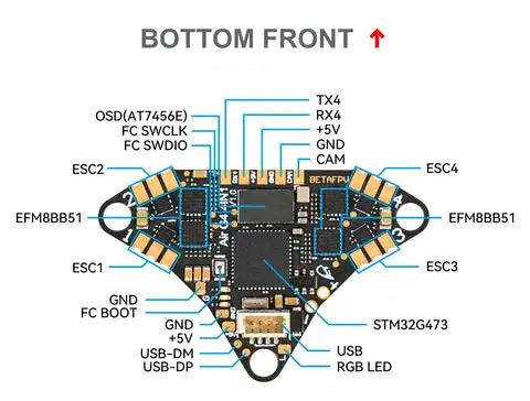 Description Picture 4 of itemAir Brushless Flight Controller 4in1 / 5in1 Six Axles ICM42688P For Betafpv Air65 Air75 Meteor65 Meteor65Pro Meteor75 Pro Drone