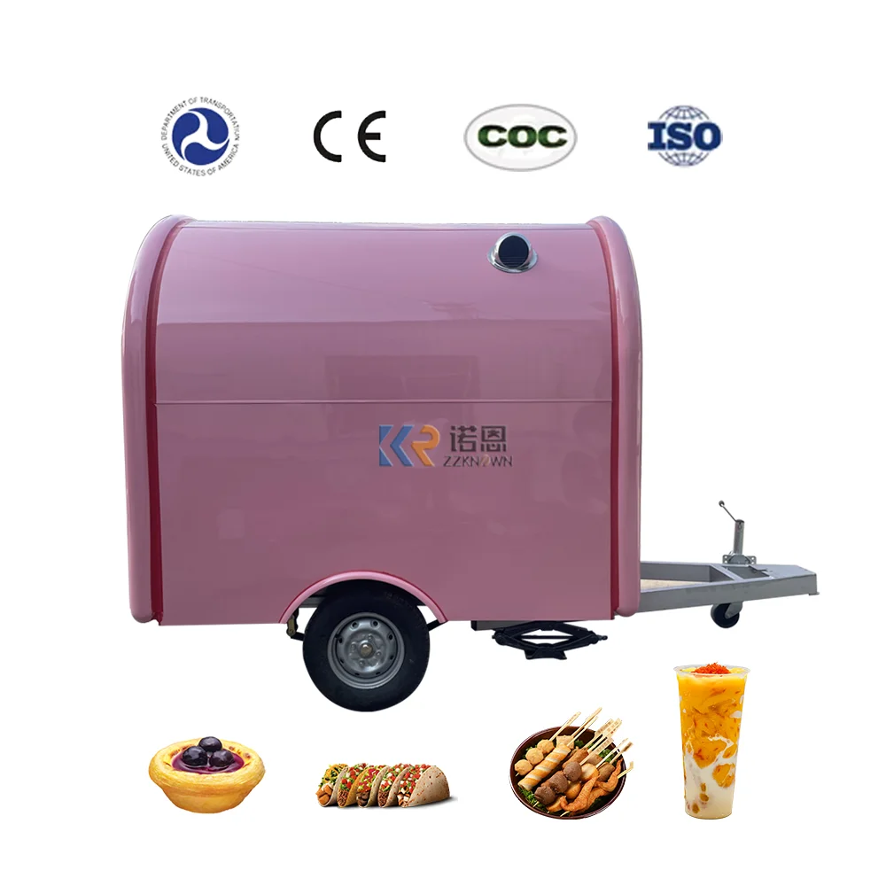 Mobile Food Trailer Dot Vin Approve Kitchen Street Fast Food Truck Trailers Fully Equipped Ice Cream Cart