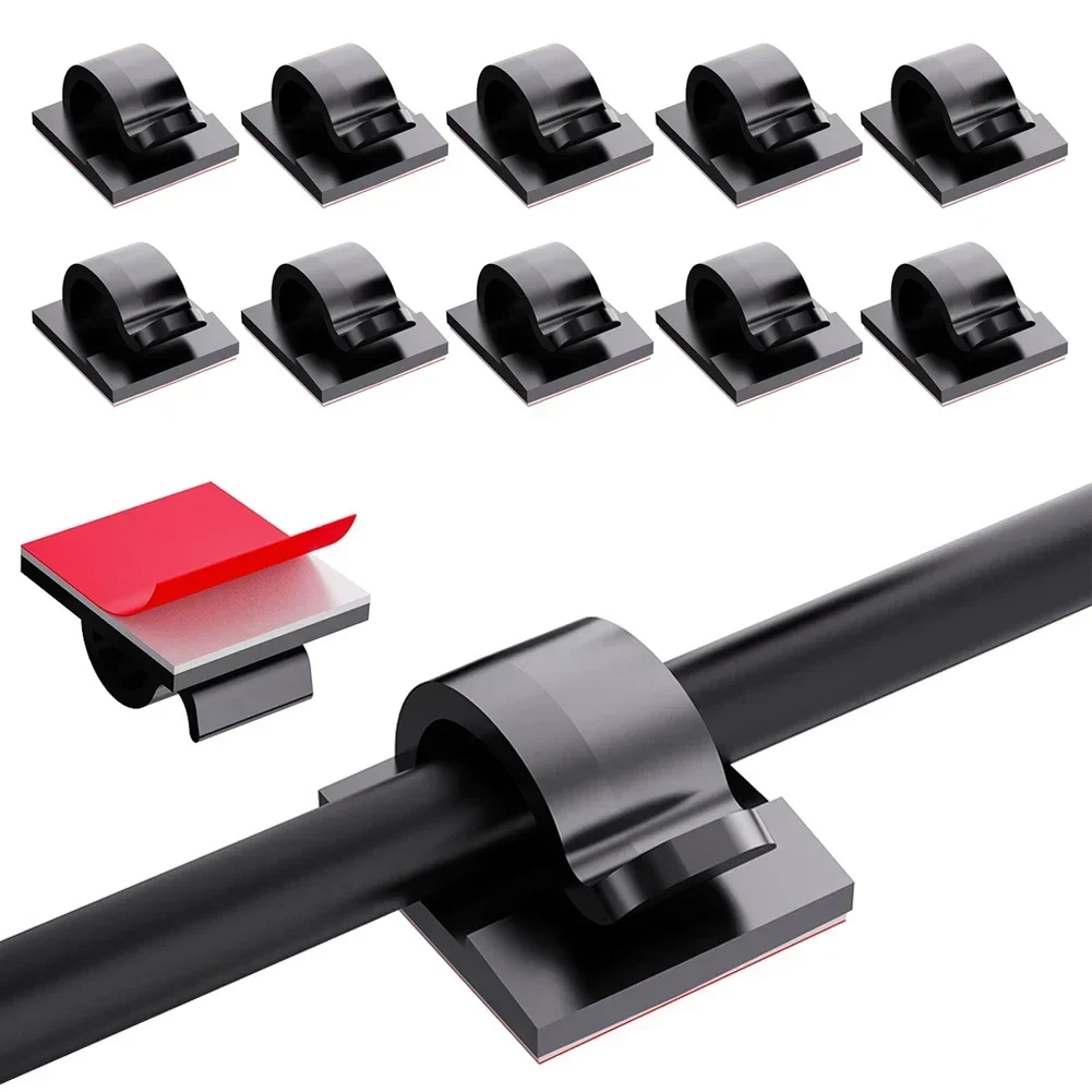 10/20/50PCS Cable Organizer Clips Wire Winder Holder Earphone Mouse Cord Clip Protector USB Cable Management cable organizer