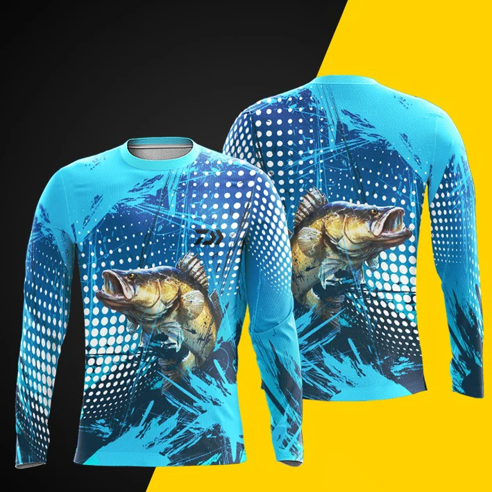Camiseta Para Hombre Con Diseño De Peces - Color Azul Marino, Talla XL, 100% Algodón
