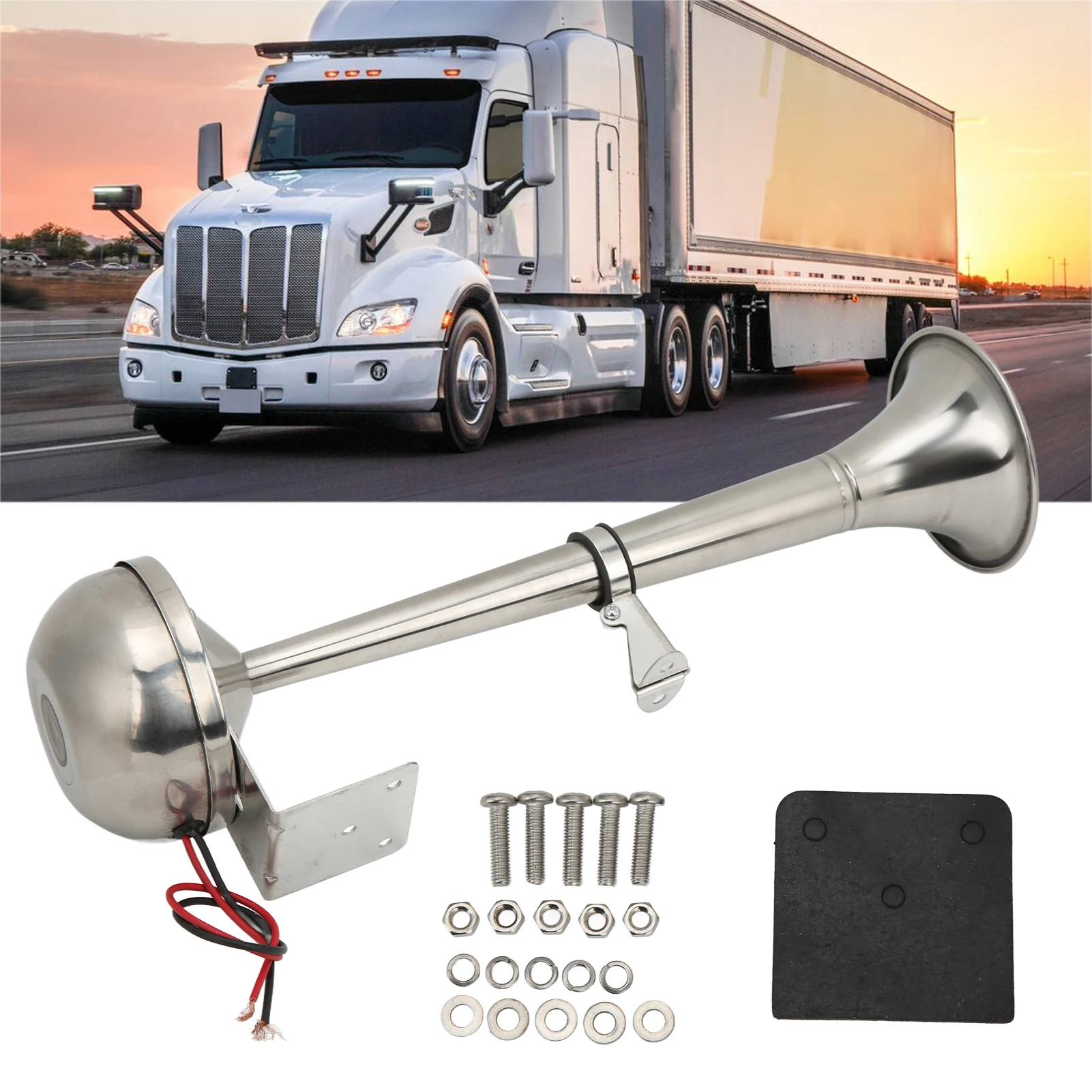 Loud Single Trumpet 328DB 12V 30W VXH1112MAR-C Stainless Steel - View #5