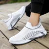 Men's Thin Sports Casual Shoes Fly Knit Mesh Large Size Slip-On Sock Shoes Breathable Shoes Comfortable All-Season Sneakers