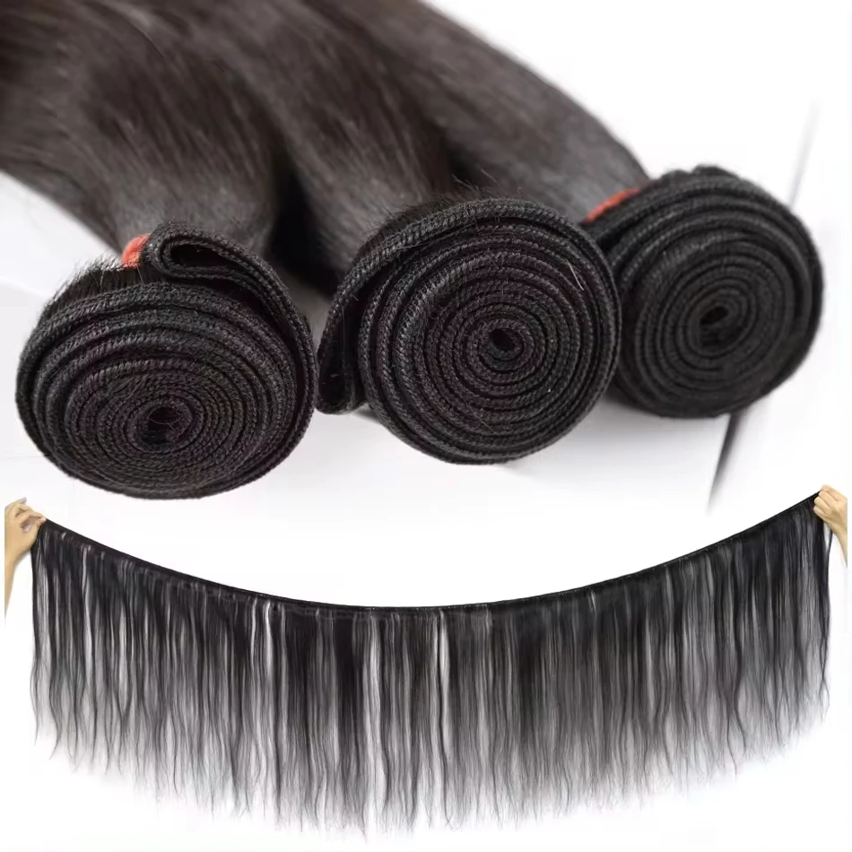 30 32 Bone Straight 100% Weave Human Hair Bundles Raw Hair Extensions Brazilian Natural Black 1 3 4 Bundle Deals Unprocessed