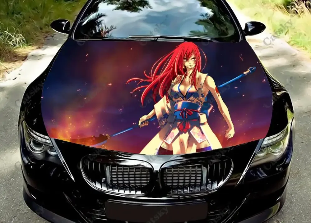 

Виниловые аниме наклейки на капот автомобиля fairy tail, виниловая пленка, наклейки на крышку двигателя, автомобильные аксессуары