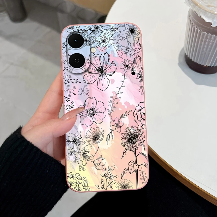 Pretty Flowers Pattern Full Coverage Soft Silicone Phone Case Cover