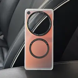 Laser Slim Magnetic Protective Hard Back Cover Case - Elegant Phone Shell for Find X7 Ultra (Beige)