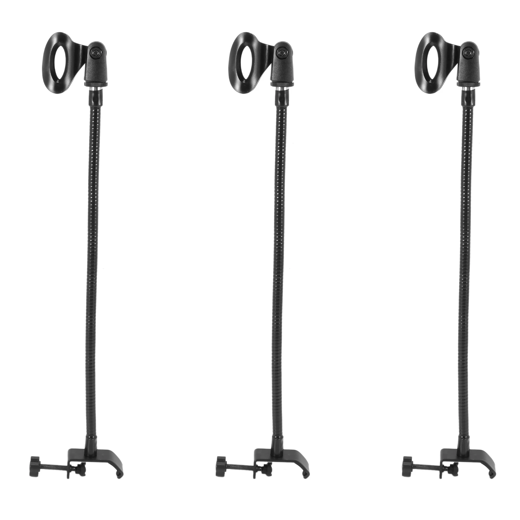 3X Flexible Gooseneck Microphone Stand With Desk Clamp For Radio
