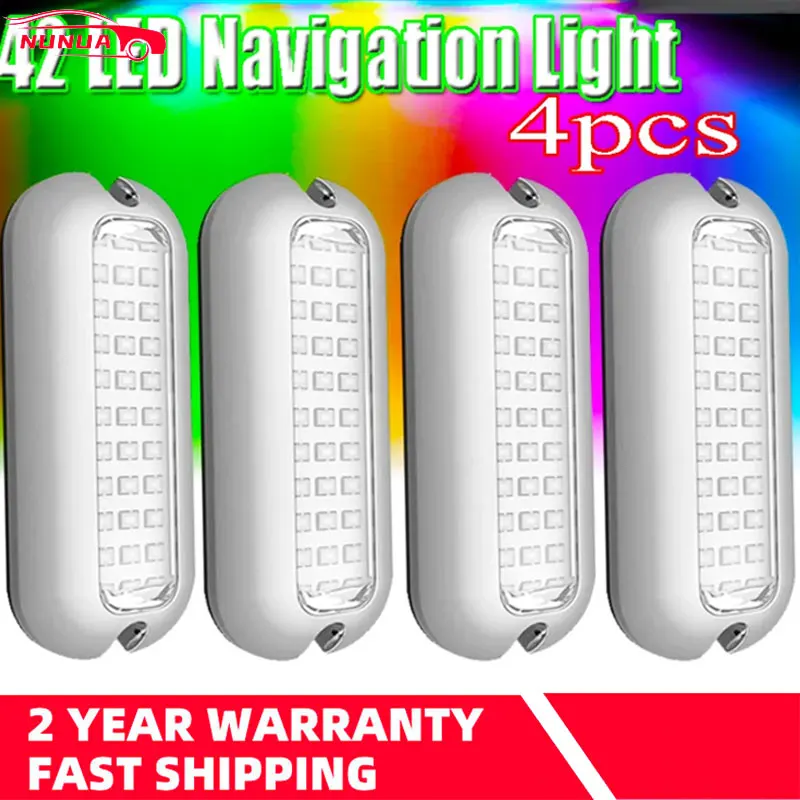 

4Pcs 5 Inch Yacht Underwater Light 42 LED Navigation Light For Truck Boat Stern Anchor Light Marine Boat Sailing Signal Light