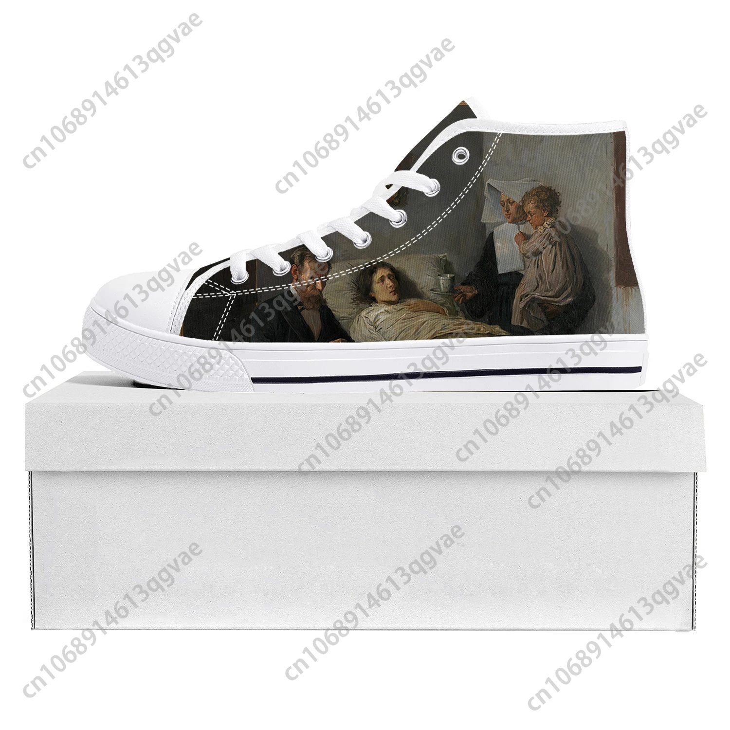 Picasso Oil Paint Science And Compassion High Top High Quality Sneakers Mens Womens Teenager Canvas Sneaker Couple Custom Shoes