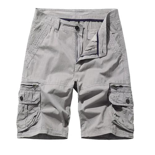 thumbnail image 1 of Pantalones cortos holgados de verano para hombre, talla europea, con múltiples bolsillos, cinco puntos, 1 of 5