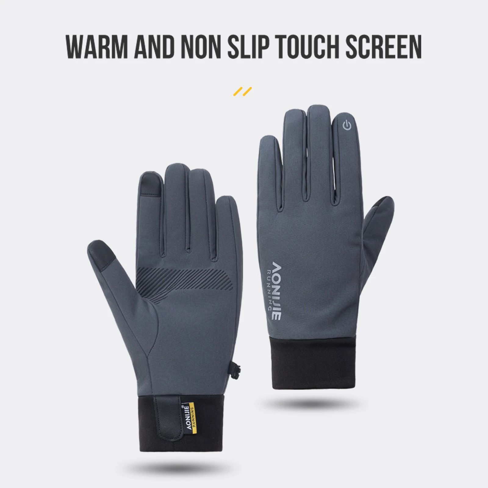 AONIJIE M58 Outdoor Windproof Warm Gloves Full Finger Anti Slip Sports Gloves Two Finger Touchscreen For Running Cycling cycling gloves sports gloves