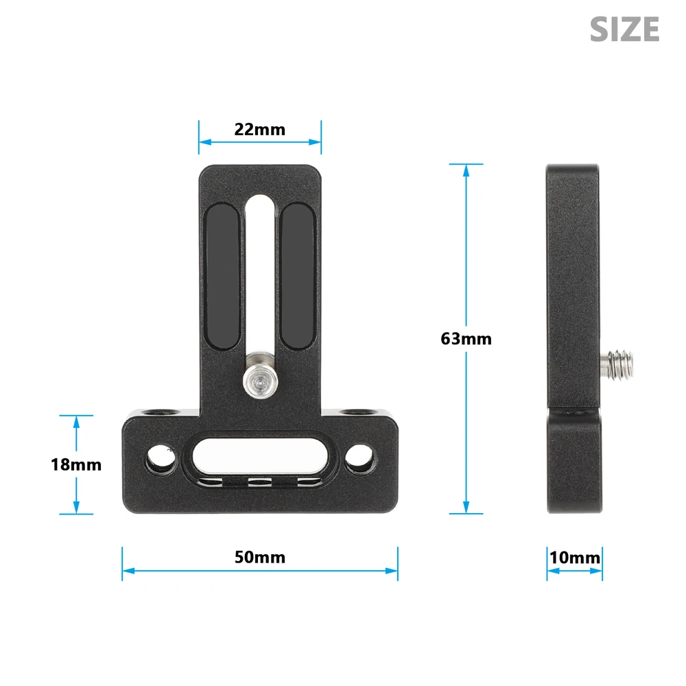 Top / Bottom Plate with Mounting Slot Anti-Slip Rubber Pads for Monitor Cage Rig
