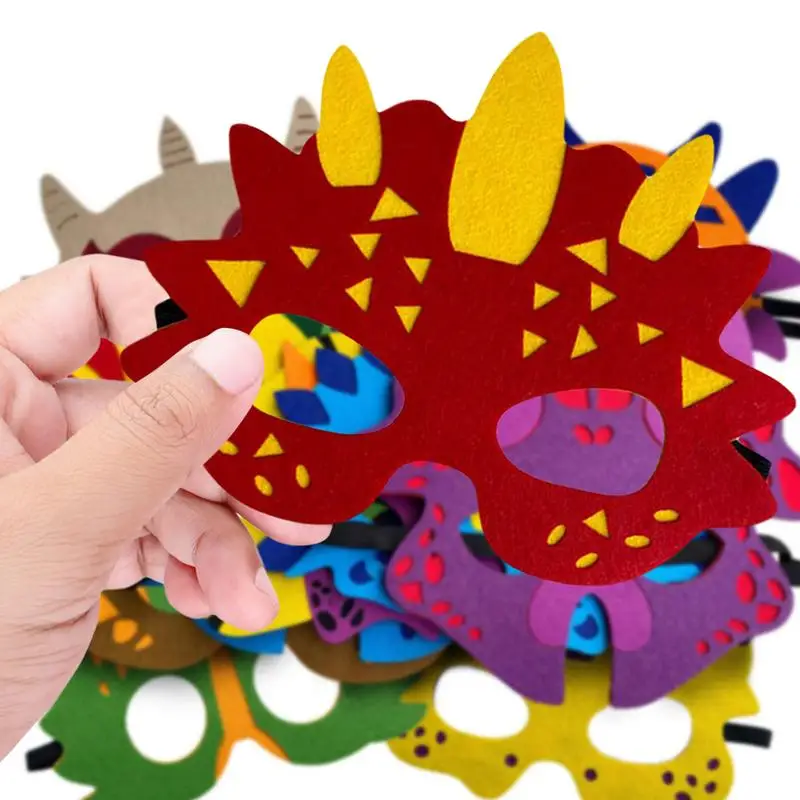 

Детская разноцветная маска динозавра, маска динозавра с эластичной повязкой на голову, 24 предмета