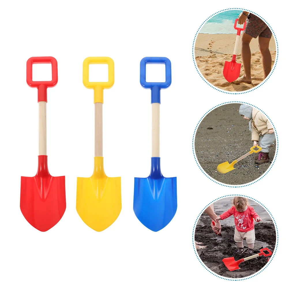 

3 Pcs Beach Toy Sand Toys for The Shovels Heavy Duty Sea Summer Portable Small Seaside Metal Kids