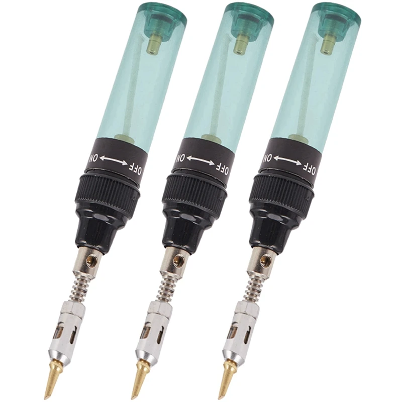 

3X Cordless Torch Soldering Iron MT-100 Butane Gas Soldering Iron Pen(Green)