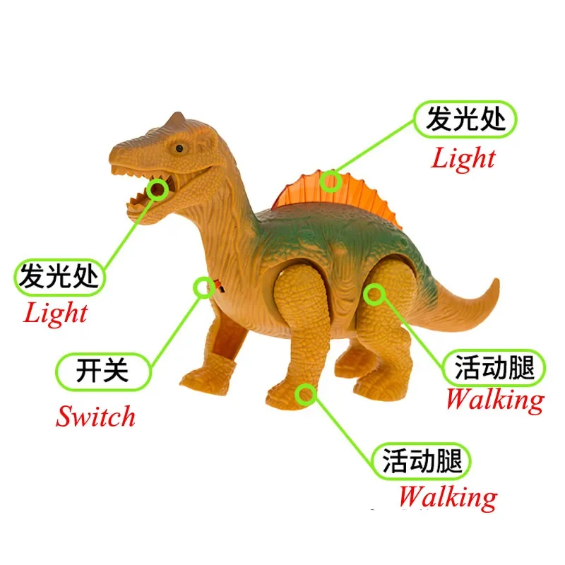 Electric Walking Dinosaur Toys Glowing Dinosaurs with Sound Animals Model  for Kids Children Interactive  Gift 4