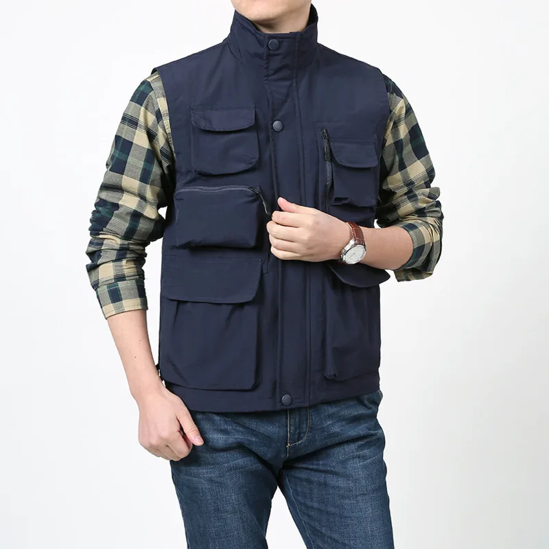 Sleeveless Jacket Spring Fishing Clothing Camping Vest Coat Men's Hunting Work Summer Male Tactical Military Motorcyclist MAN