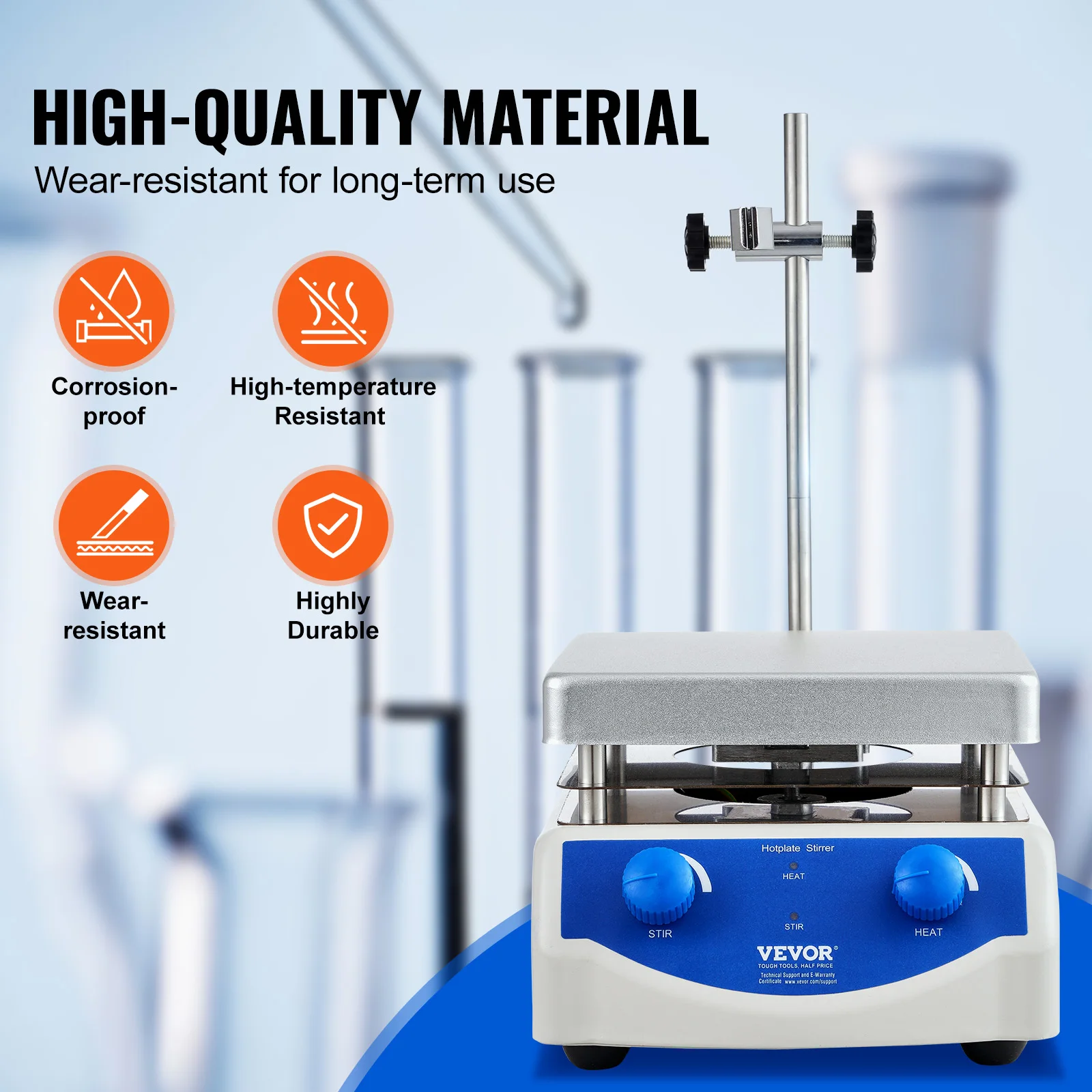 VEVOR Magnetic Stirrer Hot Plate 0-1500/2000 RPM 2L/3L/5L/20L Stir Bars Included magnetic stirrer