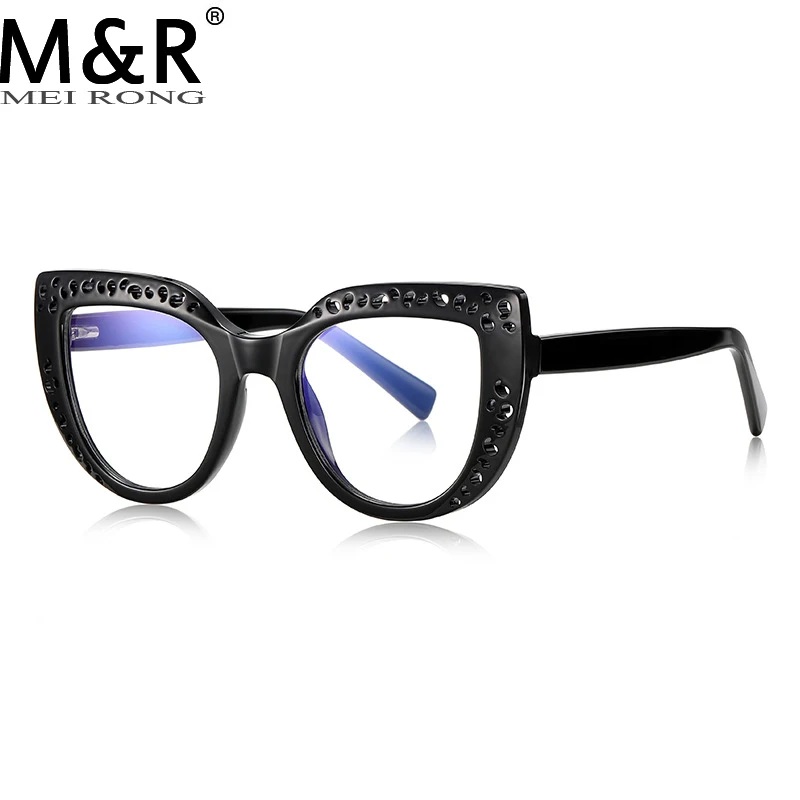 

2023 New Hollow Out TR90 Anti Blue Light Women's Sunglasses Fashion Gradient Cat Eyes Frame Business Office Computer Glasses