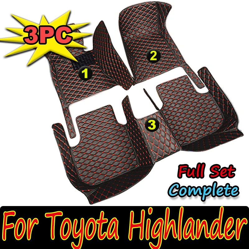 

Car Floor Mats For Toyota Highlander Seven Seats 2015 2016 2017 2018 2019 2020 2021 Custom Auto Foot Pads Interior Accessories