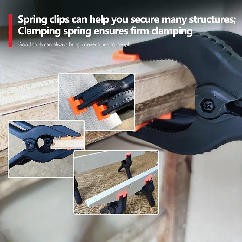 Woodworking Clamps 2inch Wood Clips Type A DIY Plastic Nylon Clamp For Woodworking Tools A-clip Photo Studio Background Spring Clamps 6/10PCS
