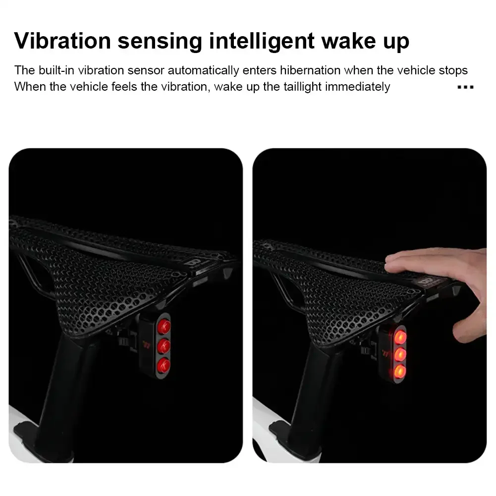 Smart Brake Bicycle Rear Light Auto on/Off Stop Signal Brake Road Bike LED Taillight Type-C Charge MTB Cycling Safety Flash Lamp
