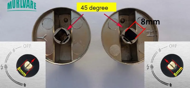 Description Picture 3 of item4Pcs Metal Button Boutique Ignition Rotary Switch Gas Burner Accessories Zinc Alloy 8mm Aperture Gas Stove Knob