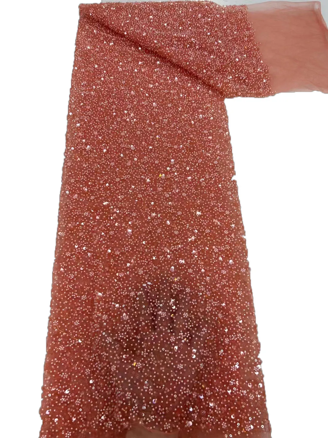 

New European and American hot selling full width bubble beads sequin mesh fabric, high-end fashion retro evening dress dresses