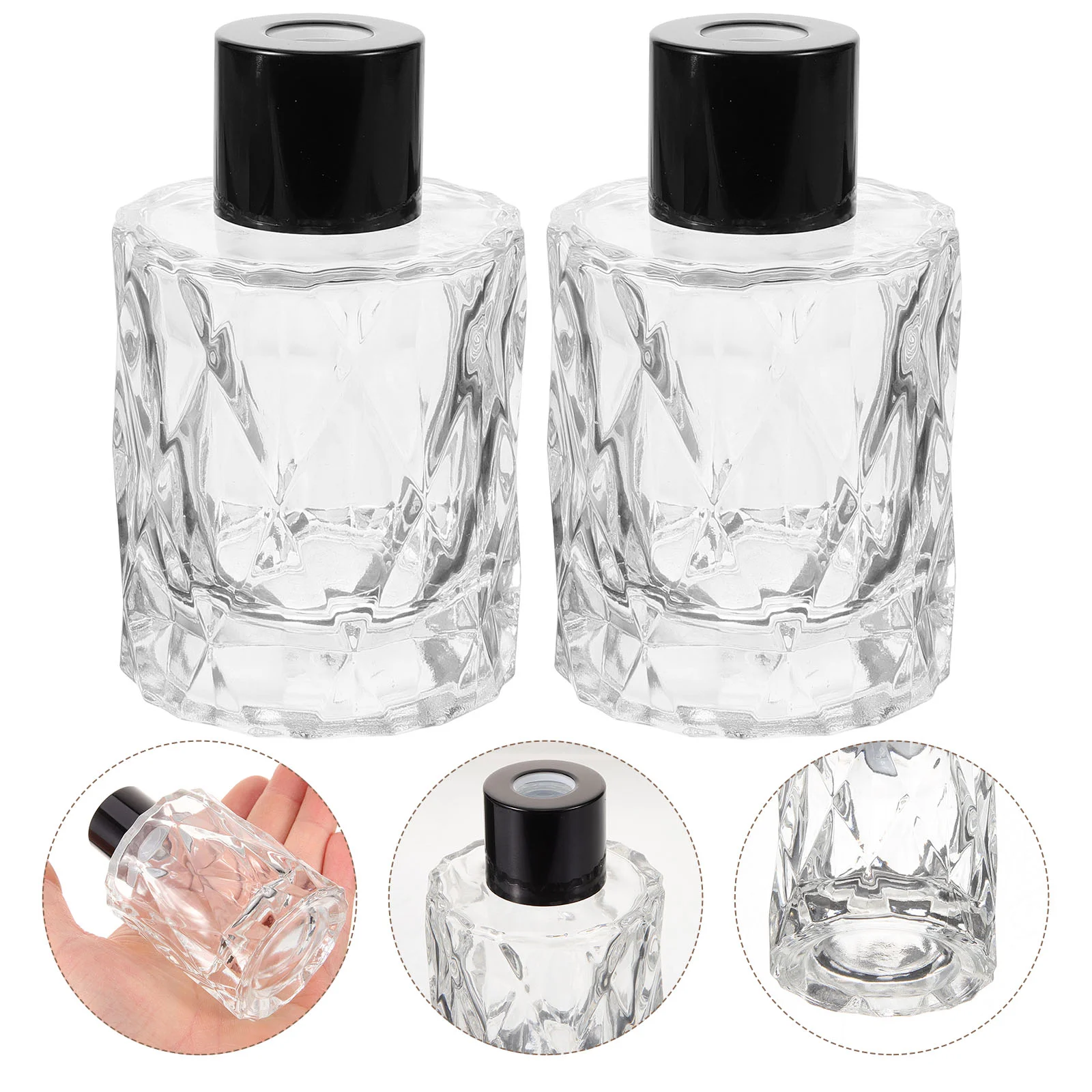 

4 Pcs Perfume Bottles Adornment Bedroom Filling Empty Diffuser Glass Containers