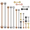 AO 6-50mm 14/16/18G Industrial Barbell Piercing Earring Stainless Steel Helix Piercings Gold Color Industrial Rook Ear Studs 1