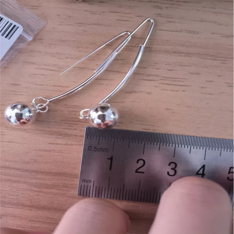 MEETSOFT Round Ball Mirror Drop Dangle Earring Hook for Women Exaggerate Korea Style Fine Jewelry Accessory