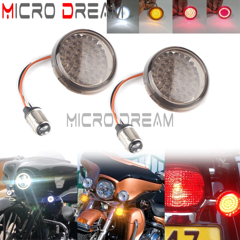 

Motorcycle 1157 Socket Bullet LED Turn Signal Indicator Light For Harley Dyna Softail Sportster Rear Running Brake Stop Lamp