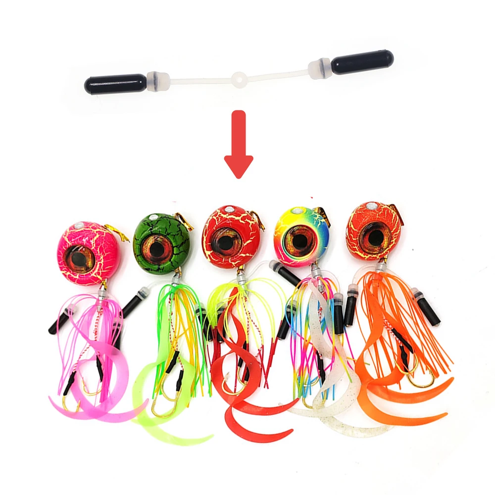 Fishing Jig Skirt Rattles Kit Plastic Sound Tube & Connection Strap Spinnerbait Buzzbait Accessories Bass Snapper Fishing