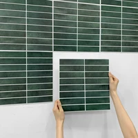 1/10pcs 3D กระเบื้องสติกเกอร์ Self-กาวกระเบื้องสีเขียว Backsplash ห้องน้ําสติกเกอร์กระเบื้อง,น้ําและแม่พิมพ์,30x30 ซม. 1