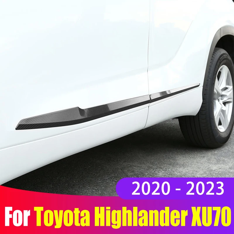 

Car Accessories For Toyota Highlander XU70 2020 2021 2022 2023 ABS Side Door Body Anti-scratched Protector Molding Trim 4pcs