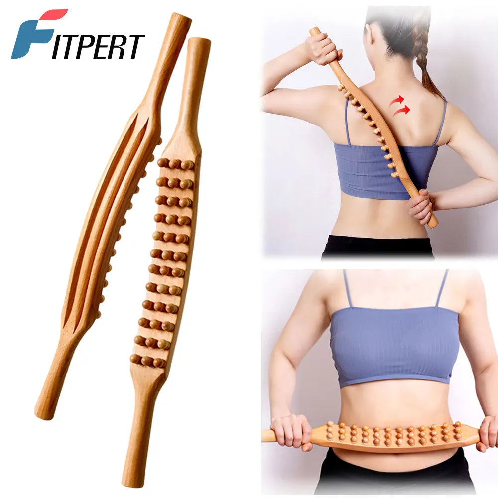 Wood Therapy Massage Tools, 36 Beads Myofascial Release Tool Stomach Cellulite Massager, Ease Waist Body Sculpting Massage Tool