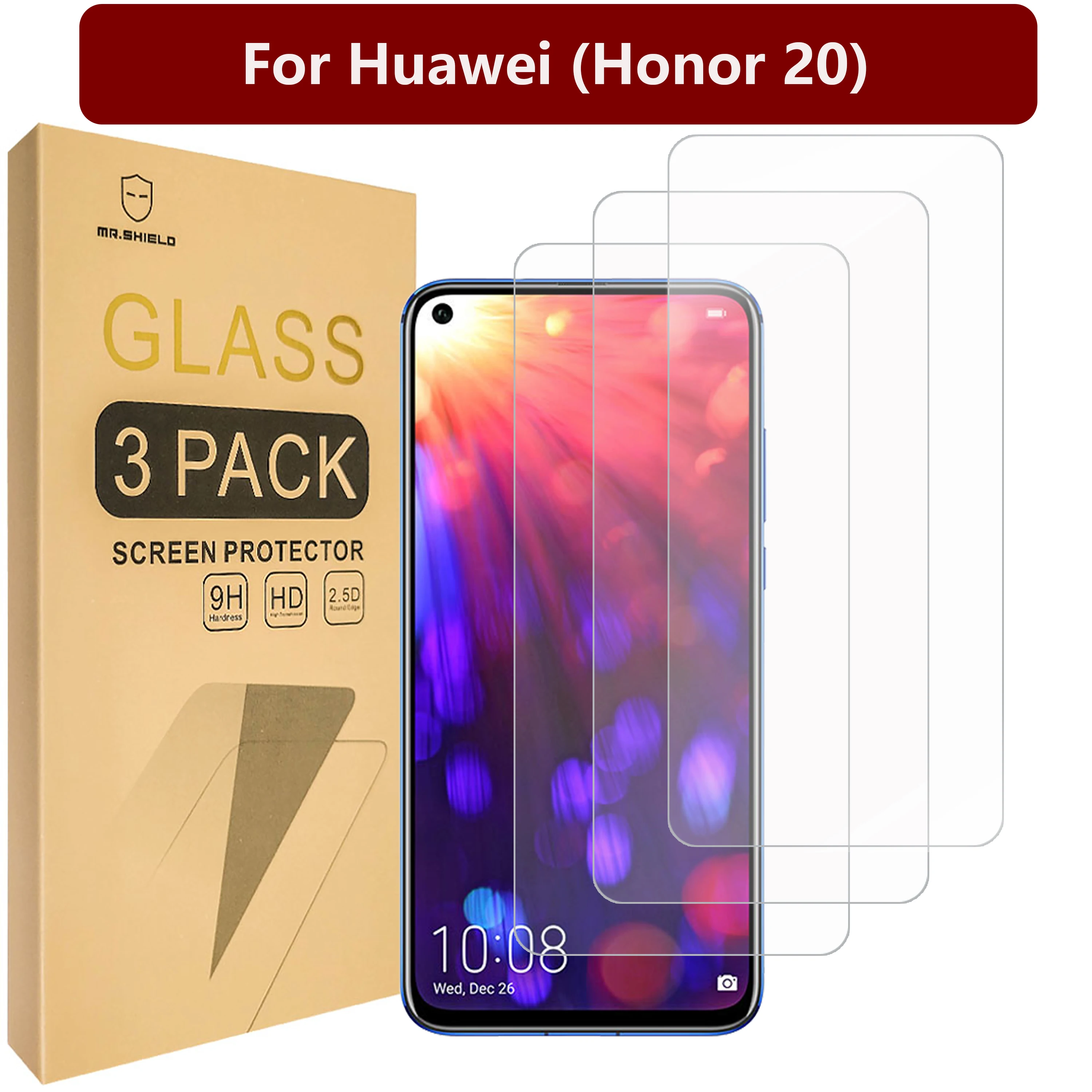 

Mr.Shield [3-PACK] Designed For Huawei (Honor 20) [Tempered Glass] Screen Protector