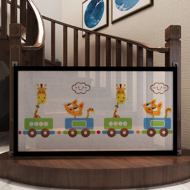 Retractable Baby Gates Dog Gate Extra Wide Baby Safe Doorways Fence Stairs Folding Mesh Playpen Dog Isolation Net Safety Fence