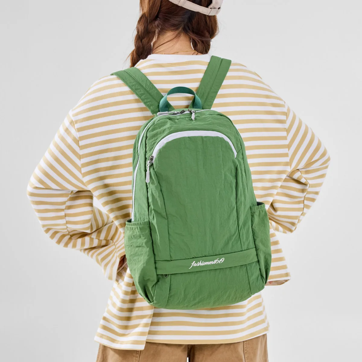 Lightweight Waterproof Nylon Backpack for Women, Outdoor Travel, Mountaineering, Large-Capacity School Bag, College Student Class Travel Small Backpack for Men