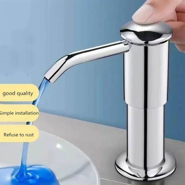 เคาน์เตอร์ครัวเครื่องจ่ายจานพร้อมท่อขยายมือกดสบู่เหลวปั๊มพลาสติกเครื่องจ่ายสบู่สําหรับอุปกรณ์อ่างล้างจาน 2